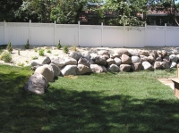 Backyard boulder wall